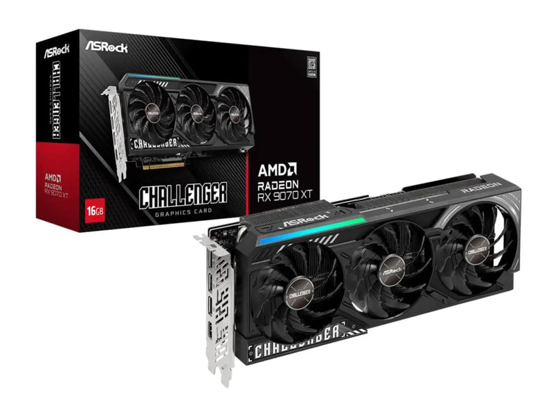 ASRock Radeon RX 9070 XT Challenger 16GB OC Gaming Graphics Card