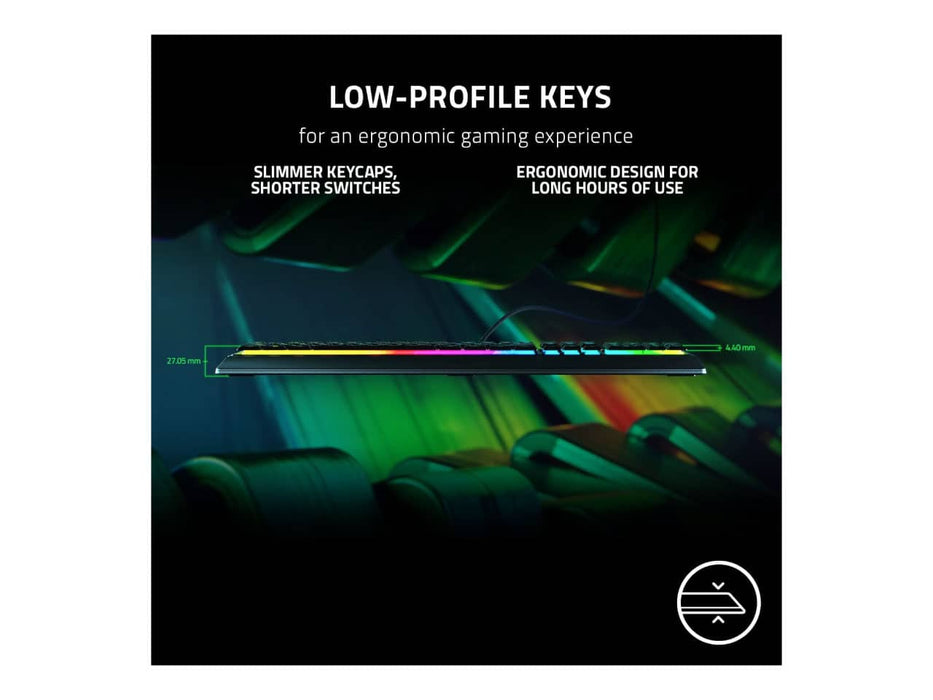 Razer Ornata V3 Gaming Keyboard, Low-Profile Keys, Mecha Membrane Switches, RGB (RZ03-04460200-R3U1)