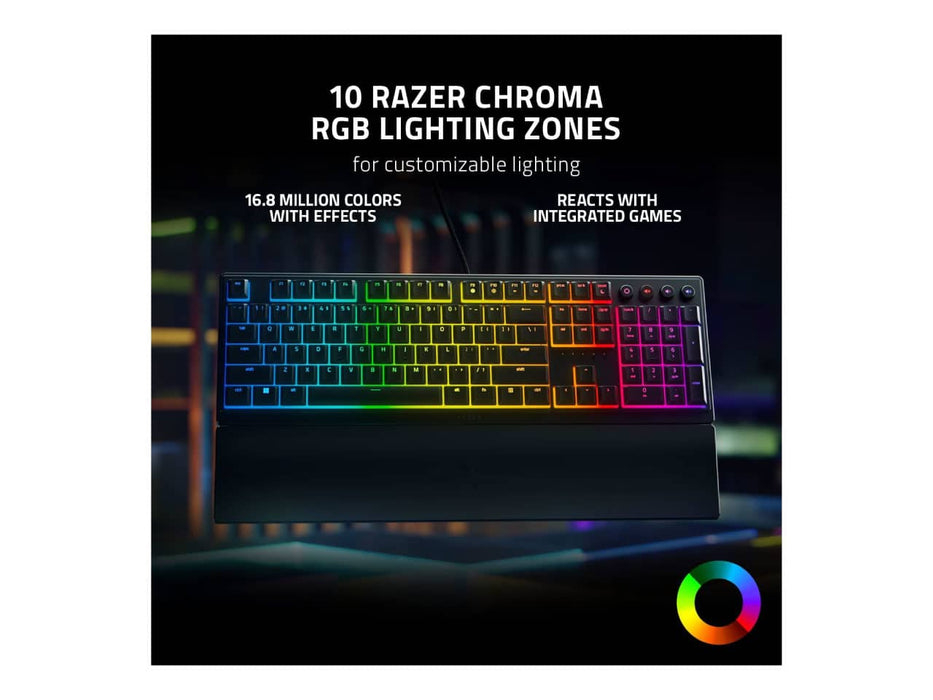 Razer Ornata V3 Gaming Keyboard, Low-Profile Keys, Mecha Membrane Switches, RGB (RZ03-04460200-R3U1)