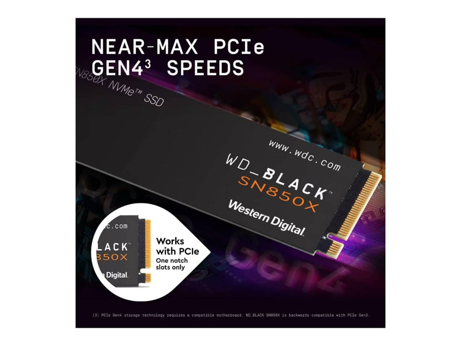 WD Black SN850X 1TB NVMe M.2 2280 PCIe 4.0 Solid State Drive (SSD) - WDS100T2X0E