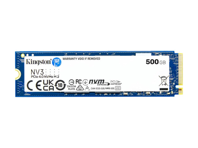 Kingston NV3 500GB NVMe M.2 2280 PCIe 4.0 Solid State Drive (SSD) - 5000 MB/s - SNV3S/500G