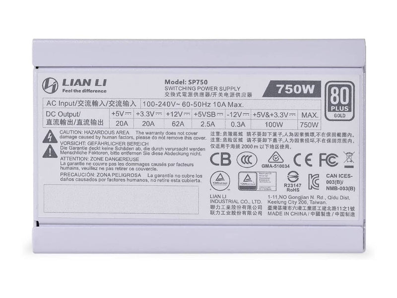 Lian Li SP 750W Power Supply, 80+ Gold, SFX, White