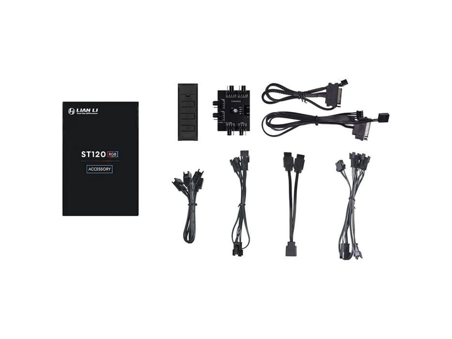 Lian Li 120MM ST120 High Static Pressure Fans 3-Pack, Black, ARGB (ST120-3B)