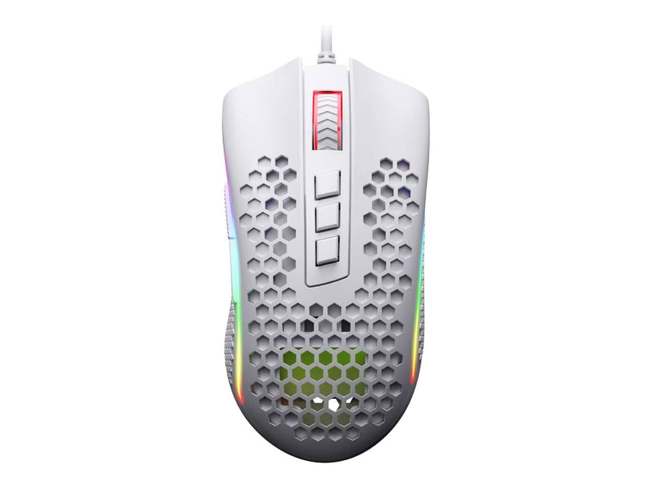 Redragon Storm M808 Wired RGB Gaming Mouse, Honeycomb Shell, White