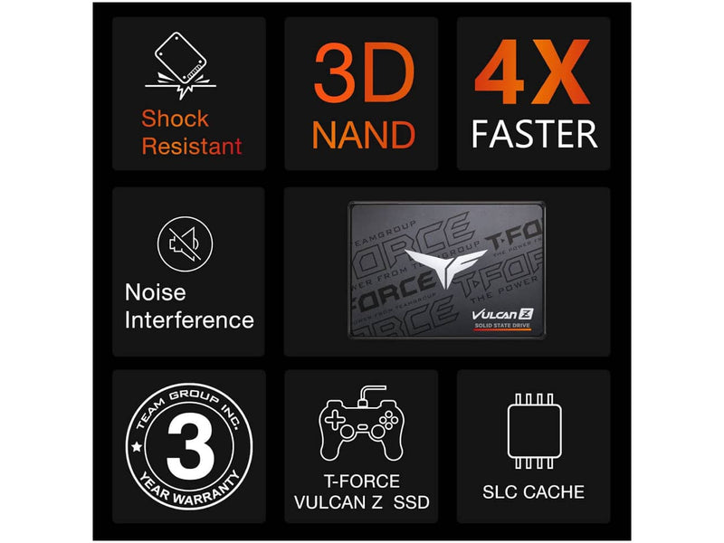 TeamGroup T-Force Vulcan Z 1TB/2TB 2.5" SATA III Solid State Drive (SSD)