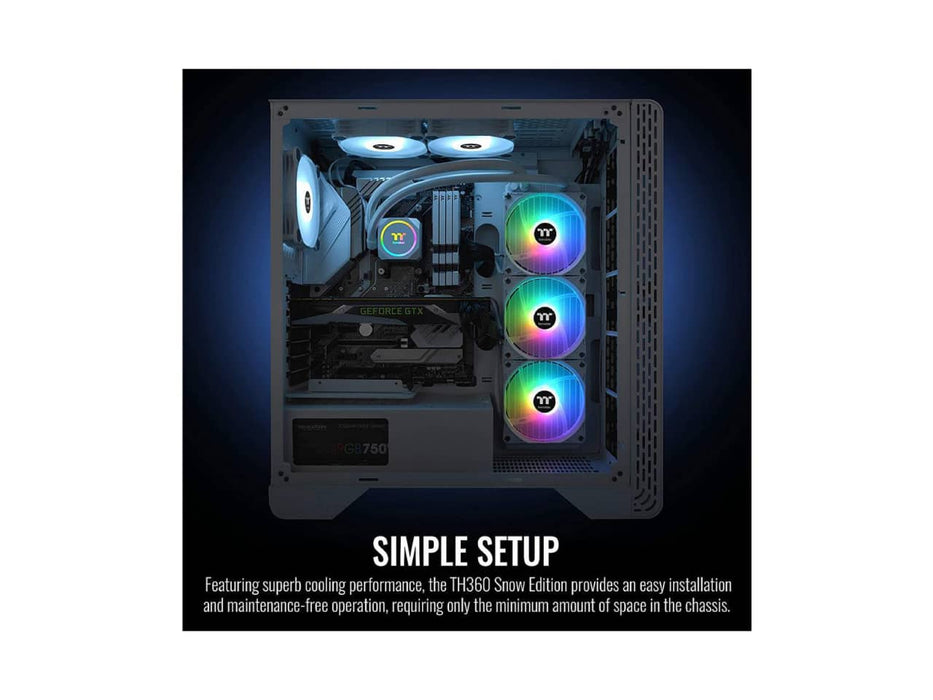Thermaltake TH360 Snow Edition ARGB 360mm AIO CPU Liquid / Water Cooler (Intel & AMD Sockets) CL-W302-PL12SW-B