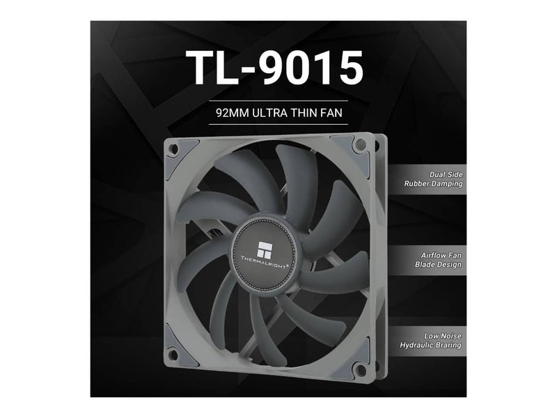 Thermalright Ultra Thin 90MM PWM CPU Cooler and Case Fan, 2700RPM, 4pin PWM, Black (TL-9015)