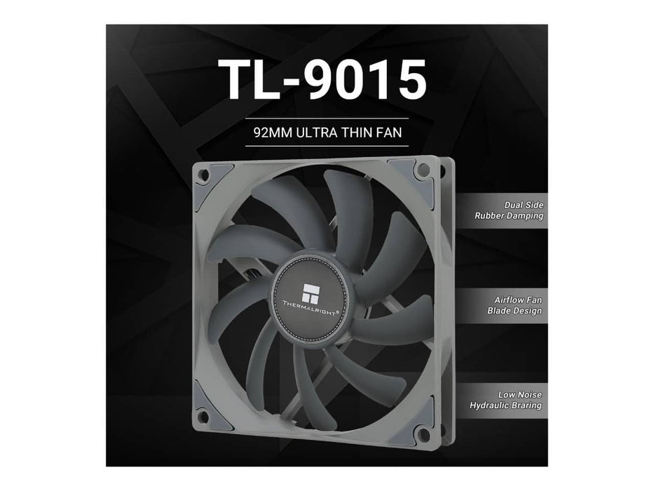 Thermalright Ultra Thin 90MM PWM CPU Cooler and Case Fan, 2700RPM, 4pin PWM, Black (TL-9015)