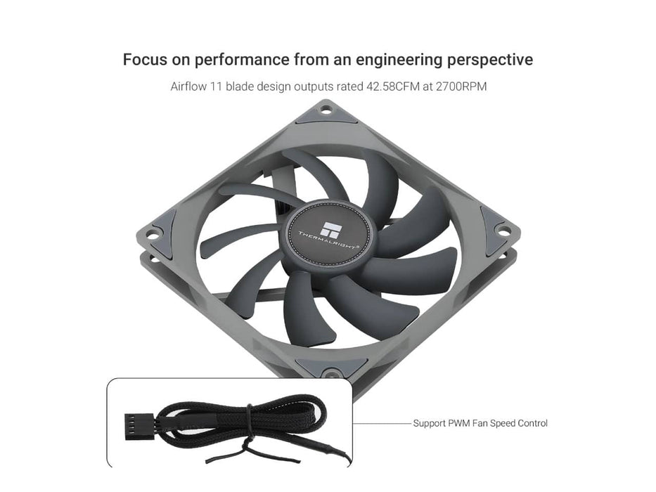 Thermalright Ultra Thin 90MM PWM CPU Cooler and Case Fan, 2700RPM, 4pin PWM, Black (TL-9015)