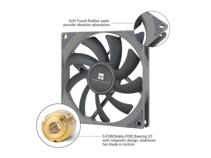 Thermalright Ultra Thin 90MM PWM CPU Cooler and Case Fan, 2700RPM, 4pin PWM, Black (TL-9015)