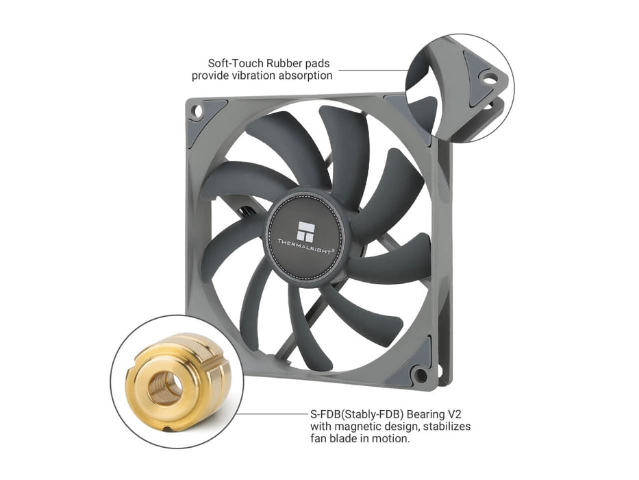 Thermalright Ultra Thin 90MM PWM CPU Cooler and Case Fan, 2700RPM, 4pin PWM, Black (TL-9015)
