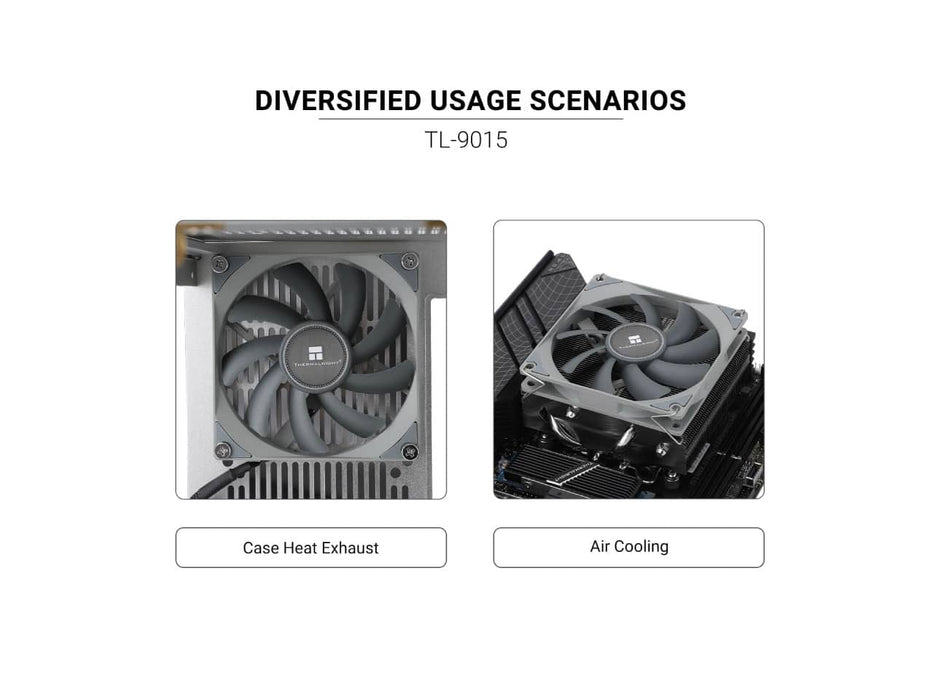 Thermalright Ultra Thin 90MM PWM CPU Cooler and Case Fan, 2700RPM, 4pin PWM, Black (TL-9015)