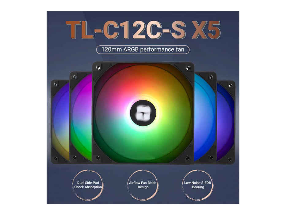 Thermalright 5-pack 120mm ARGB Case Fans (TL-C12C-S X5)