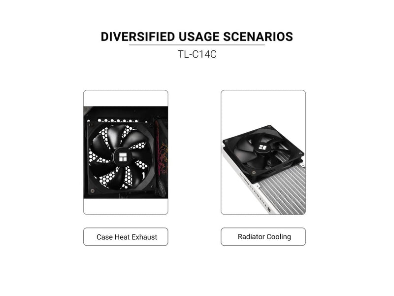 Thermalright TL-C14C 140mm High Performance Case Fan, 1500RPM, 4-pin PWM, Black