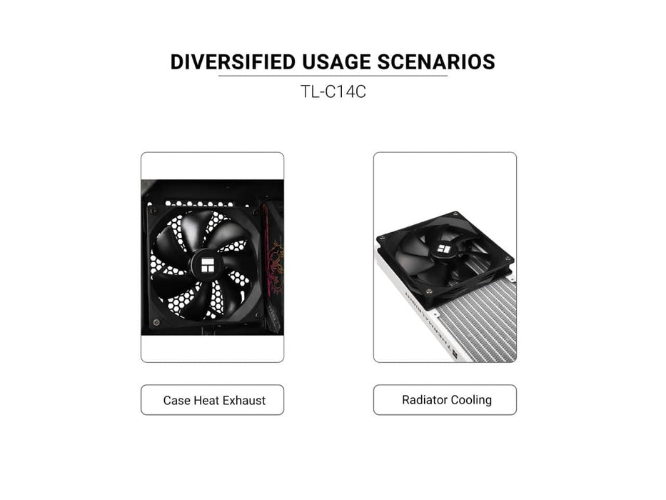 Thermalright TL-C14C 140mm High Performance Case Fan, 1500RPM, 4-pin PWM, Black