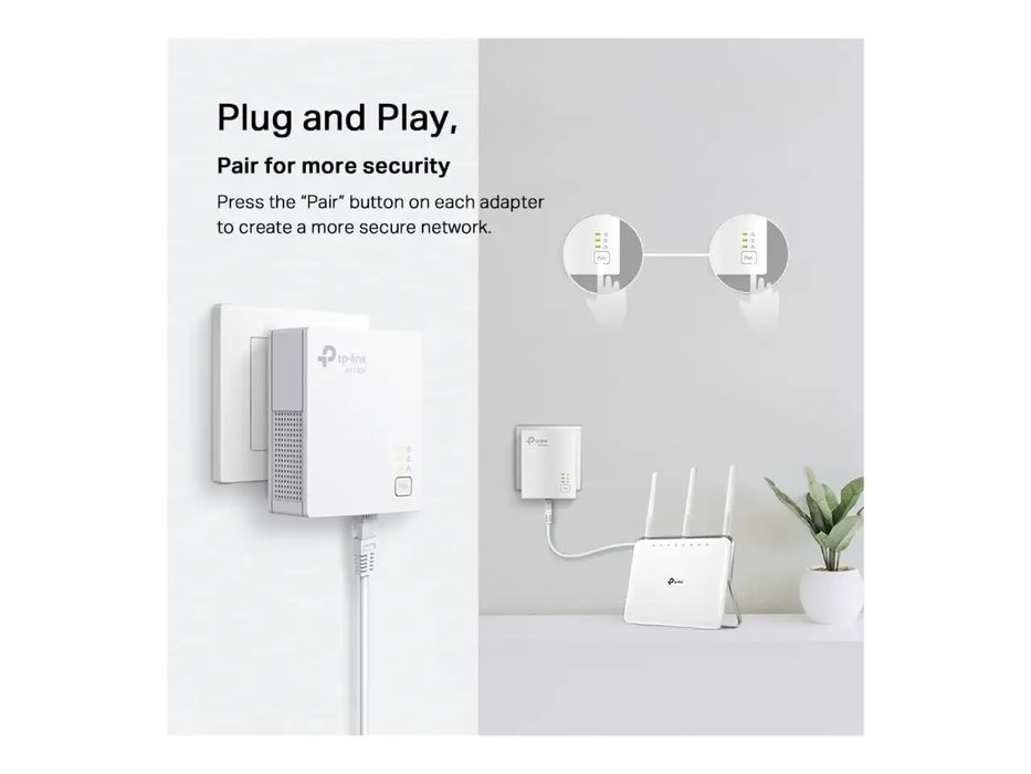 TP-Link Powerline Ethernet Adapter Starter Kit, AV1000 Gigabit Port, Ethernet Over Power (TL-PA7017 KIT)