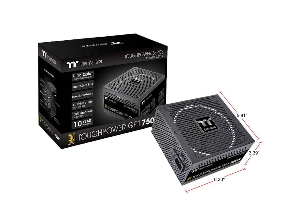 Thermaltake ToughPower GF1 750W Premium Edition Power Supply (750W, 80 Plus Gold, Fully Modular) PS-TPD-0750FNFAGU-1