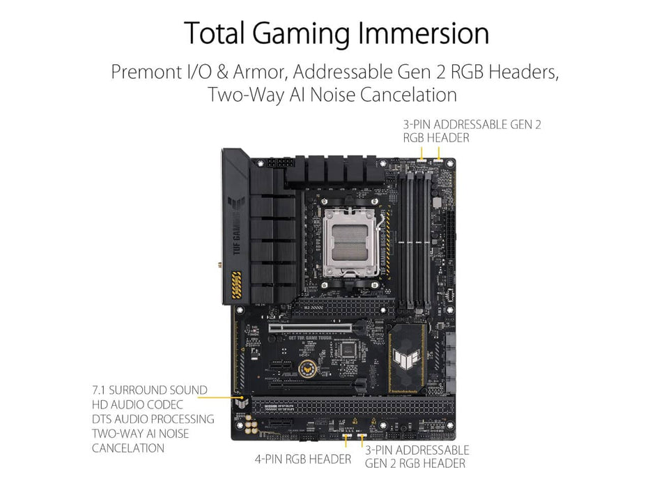 ASUS TUF Gaming B650-Plus WiFi AMD ATX Motherboard, AMD AM5, DDR5, PCIe 5.0, WiFi 6