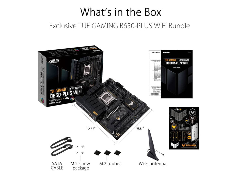 ASUS TUF Gaming B650-Plus WiFi AMD ATX Motherboard, AMD AM5, DDR5, PCIe 5.0, WiFi 6