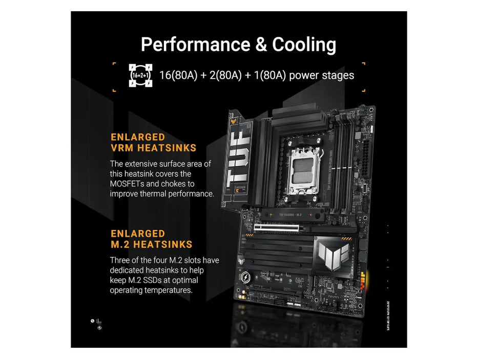 ASUS TUF Gaming X870-Plus WiFi ATX Motherboard, AMD AM5 Socket, ATX, Wi-Fi 7, DDR5