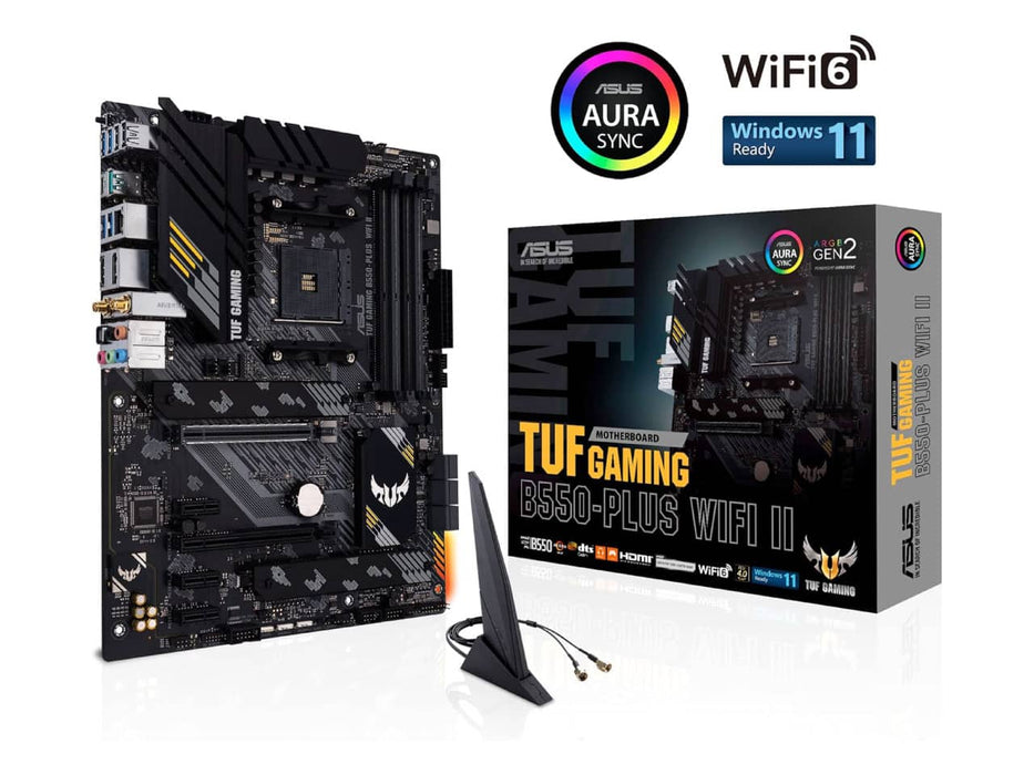 ASUS TUF Gaming B550-Plus WiFi II Motherboard, AMD AM4 Socket, ATX, WiFi 6