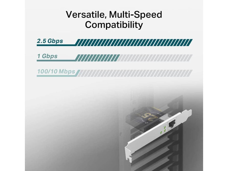 TP-Link 2.5GB PCIe Network Adapter Card (TX201), PCIe to 2.5 Gigabit Ethernet Network Adapter