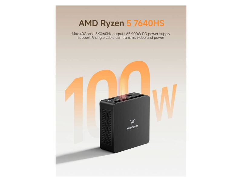 MINISFORUM UM760 Slim Mini PC, AMD Ryzen 5 7640HS, 16GB DDR5, 1TB SSD, AMD Radeon 760M