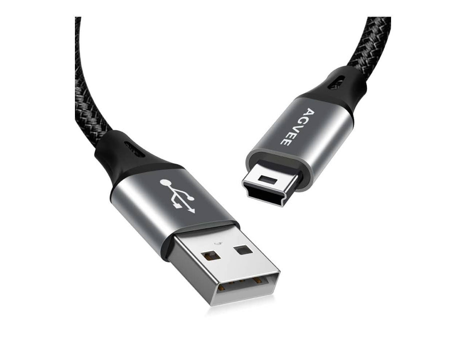 Agvee USB-A to Mini USB Cable, 10ft, Dark Gray