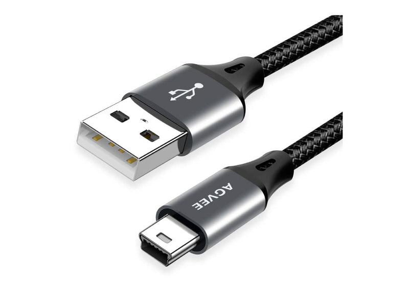 Agvee USB-A to Mini USB Cable, 10ft, Dark Gray