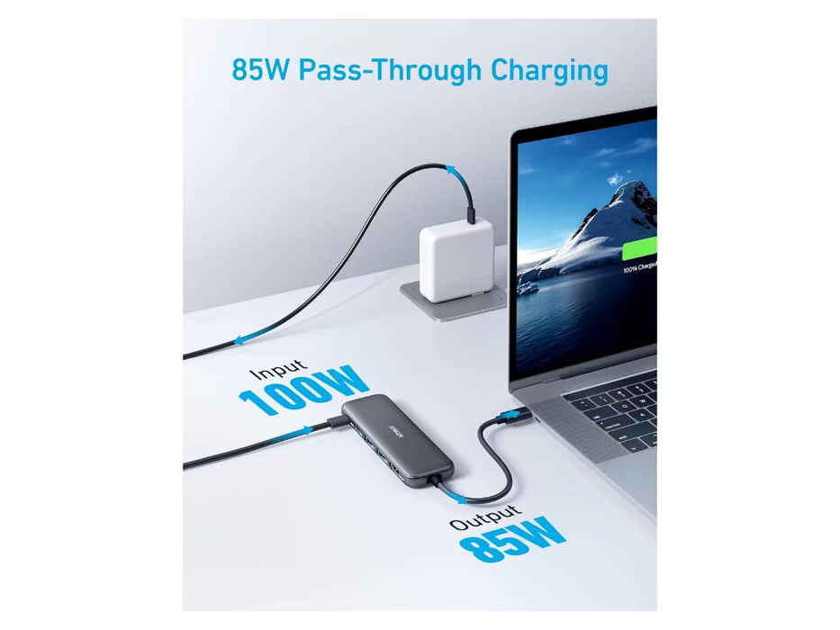 Anker USB-C Hub (5-in-1) w/ 1x 4K HDMI port, 1x USB-C Data Port, 2x USB-A Data Ports, and 1x USB-C Charge Port