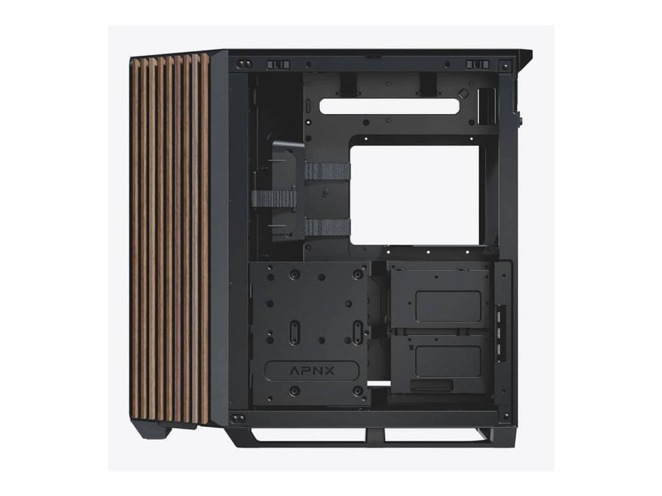 APNX V1-W ATX Mid Tower Computer Case, Angular Intake, Black (V1-W-BK-V1)