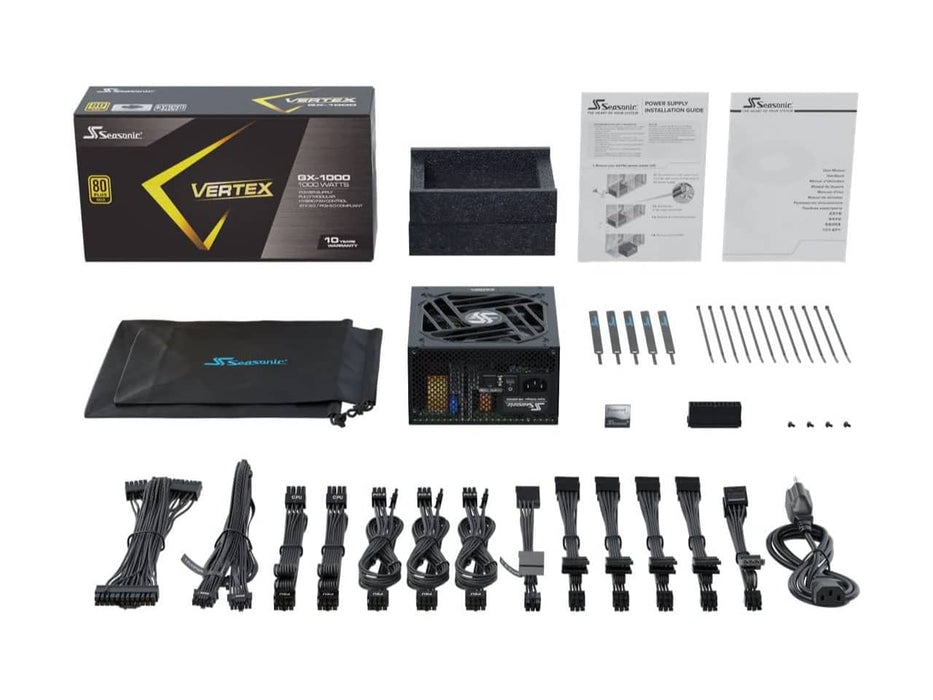 Seasonic Vertex GX-1000 ATX 3.0 Power Supply (1000w, 80 Plus Gold, Fully Modular)