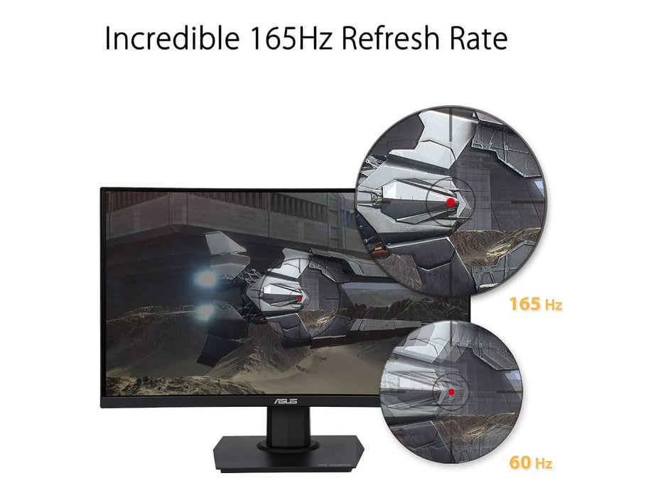 ASUS TUF Gaming VG24VQE Curved Gaming Monitor, 23.6" Full HD (1920 x 1080), 165Hz, Extreme Low Motion Blur, FreeSync Premium, 1ms (MPRT) Gaming Monitor