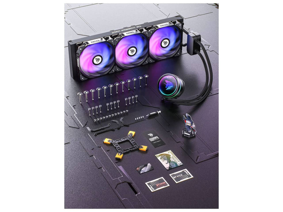 AsiaHorse WK-A360 ARGB (Pure Black) All-in-One CPU Liquid / Water Cooler, 360mm Radiator, 3x 120mm PWM Fans, Intel & AMD Sockets (Copy)