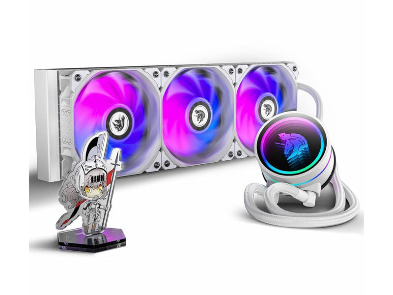 AsiaHorse WK-A360 ARGB (White) All-in-One CPU Liquid / Water Cooler, 360mm Radiator, 3x 120mm PWM Fans, Intel & AMD Sockets