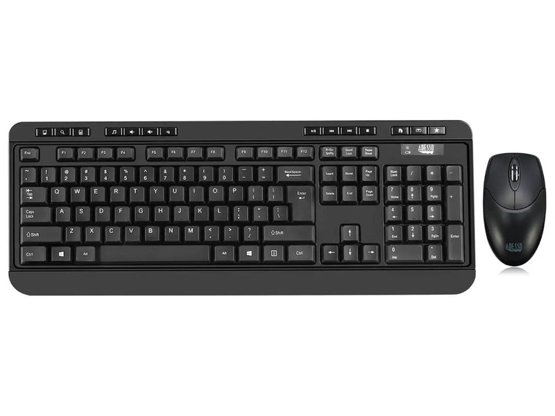 Adesso EasyTouch WKB-1320CB-FR Bilingual Wireless Desktop Keyboard and Mouse Combo, Black