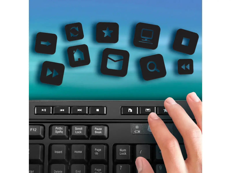 Adesso EasyTouch WKB-1320CB-FR Bilingual Wireless Desktop Keyboard and Mouse Combo, Black