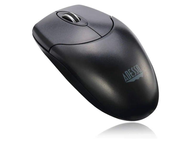 Adesso WKB-1330CB Wireless Keyboard and Mouse Combo, Ambidextrous Mouse, Multimedia Hotkeys, Long Battery Life, Black