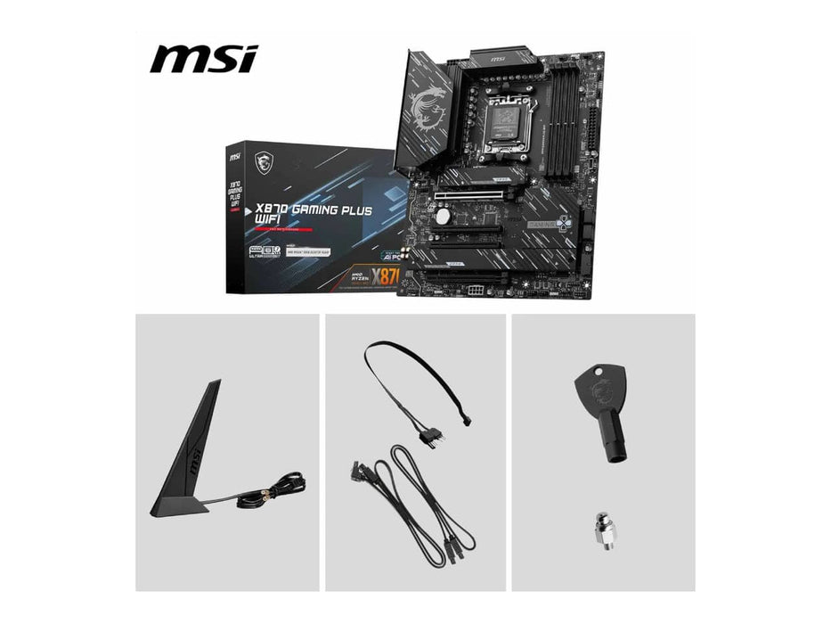 MSI X870 Gaming Plus WiFi, AMD AM5, DDR5, ATX Gaming Motherboard