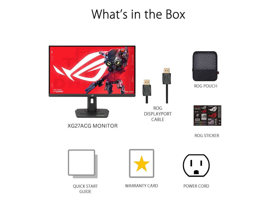 ASUS ROG Strix XG27ACG 27" QHD USB Type-C Gaming Monitor, 27-inch, QHD (2560x1440), 180Hz, 1ms, Fast IPS