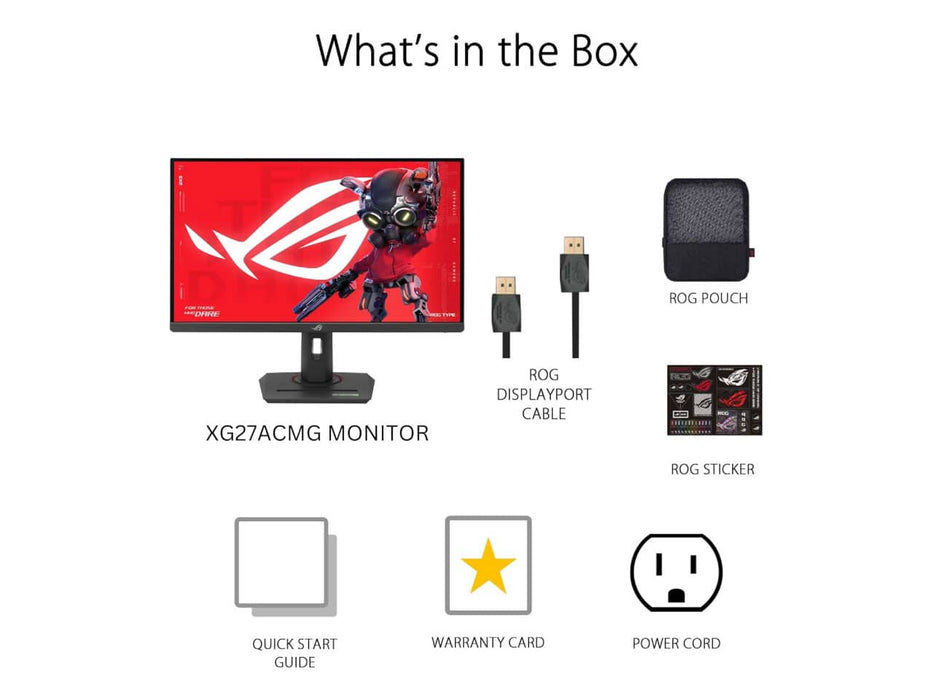 ASUS ROG Strix XG27ACMG 27" QHD USB Type-C HDR Gaming Monitor, 27-inch, QHD (2560x1440), 270Hz, 1ms, Fast IPS, G-sync compatible