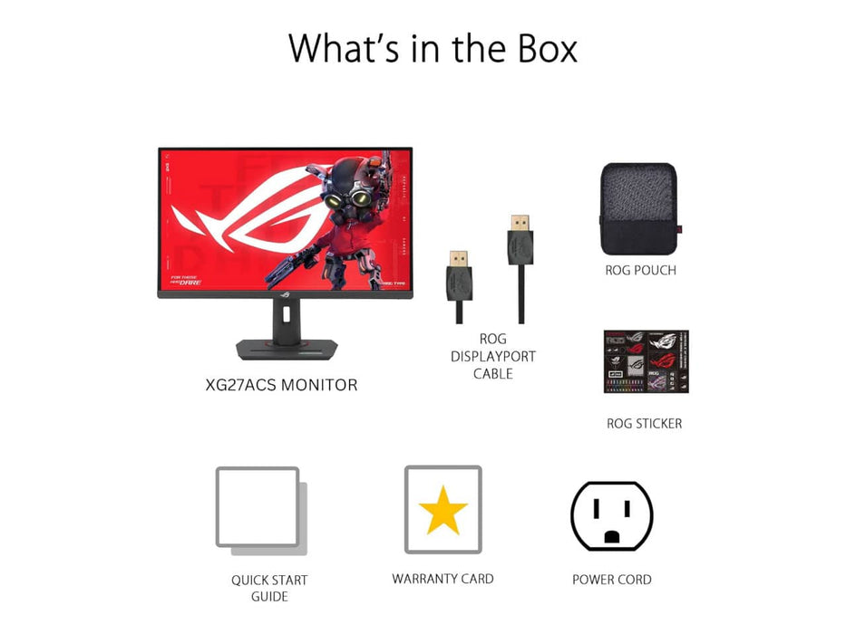 ASUS ROG Strix XG27ACS 27" QHD Gaming Monitor, 27-inch, QHD (2560x1440), 180Hz, 1ms, Fast IPS