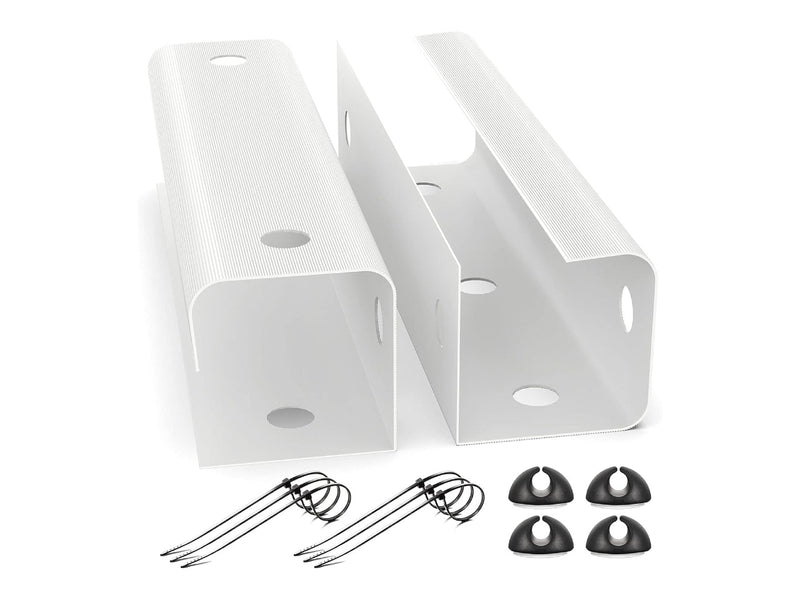 Yecaye Under Desk Cable Management Cable Tray (2-Pack, White)