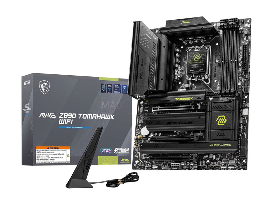 MSI MAG Z890 Tomahawk Wi-Fi Gaming Motherboard, Intel LGA 1851, DDR5, PCIe 5.0, Bluetooth 5.4, WiFi 7