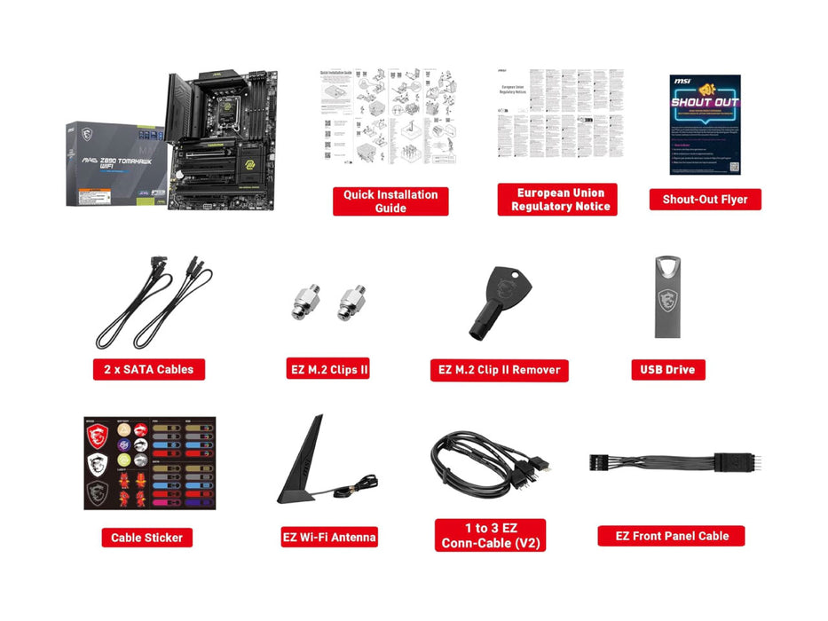 MSI MAG Z890 Tomahawk Wi-Fi Gaming Motherboard, Intel LGA 1851, DDR5, PCIe 5.0, Bluetooth 5.4, WiFi 7