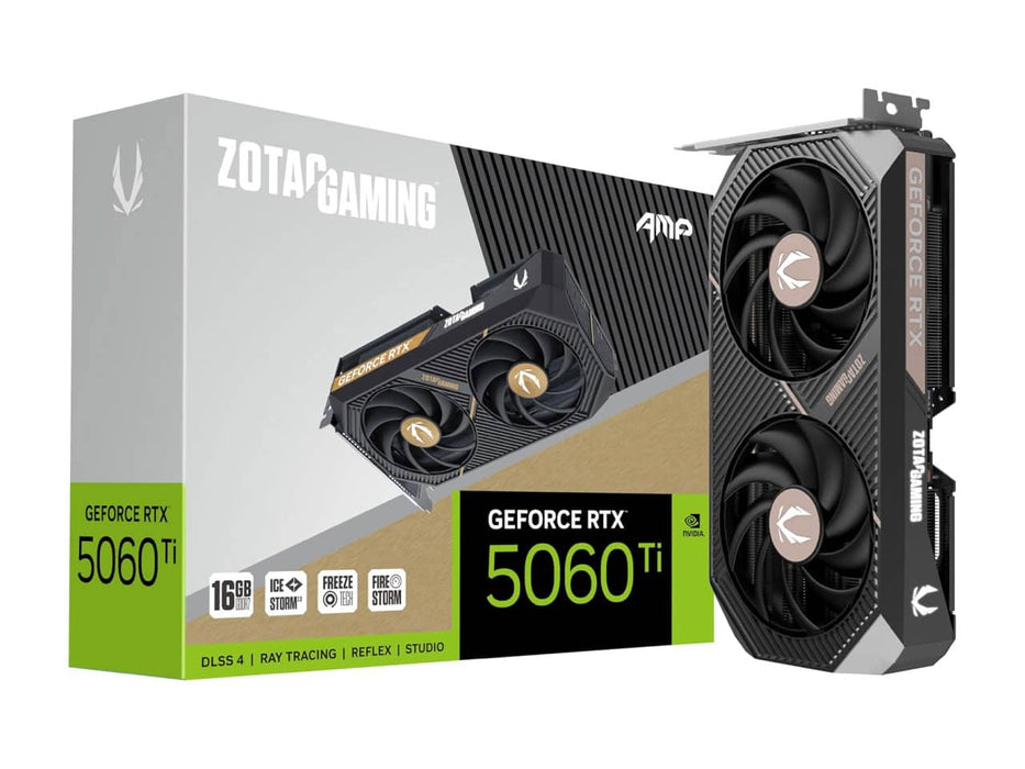 ZOTAC Gaming GeForce RTX 5060 Ti 16GB Graphics Card, 16GB DDR7, PCIe 5.0, SFF Ready (ZT-B50620F-10M)