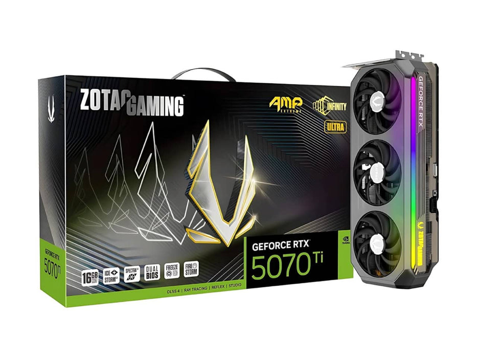 ZOTAC Gaming GeForce RTX 5070 Ti AMP Extreme Infinity Ultra Graphics Card, 16GB GDDR7, PCIe 5.0, Spectra 2.0 ARGB
