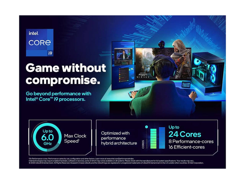 Intel Core i9-14900KF, LGA 1700 Socket, 14th Gen i9, 24-Core, Desktop Processor